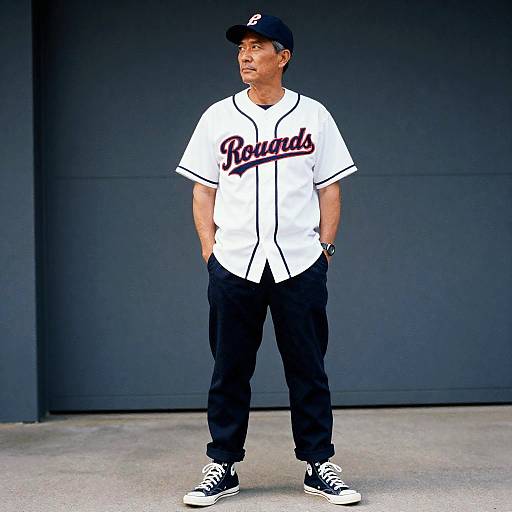 Retro Athletic Middle-Aged Baseball Portrait