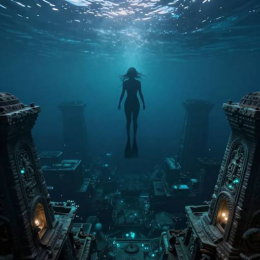 Surreal Underwater Cityscape Emergence