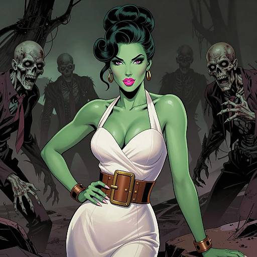 Gothic Glamour: Confident Zombie Portrait