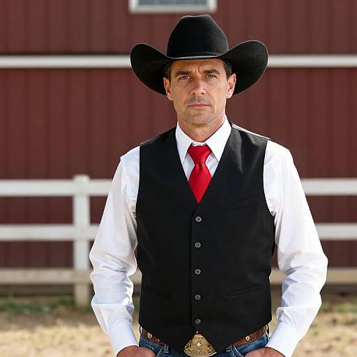 Western Cowboy by Barn