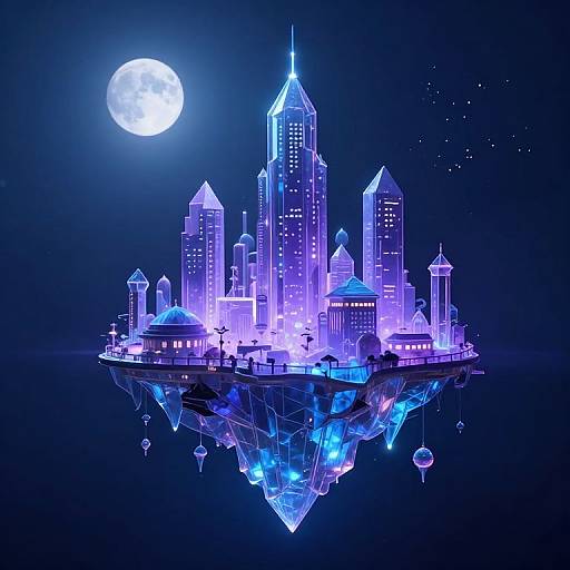 Luminous Underwater Floating Metropolis