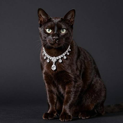 Elegant Ocicat in Diamond Necklace Portrait