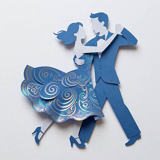 Intricate Paper Sculpture of Dancing Couple
