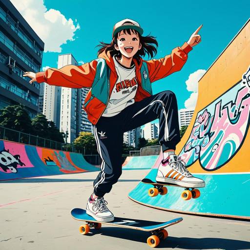 Energetic Teen in Retro Sportswear