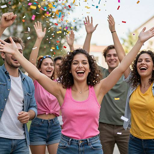 Joyful Celebration with Colorful Confetti