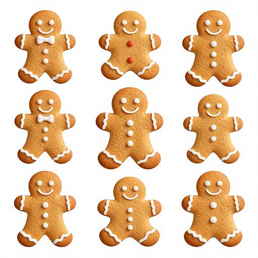 Gingerbread Man Cookie Clipart Set
