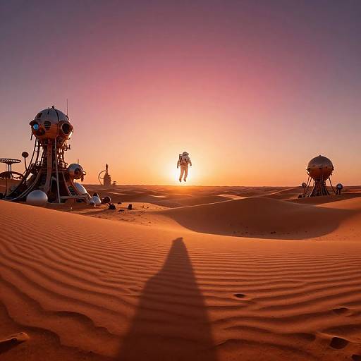 Surreal Astronaut in Desert Dreamscape