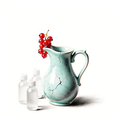 Graphite Shading of Cracked Turquoise Pitcher