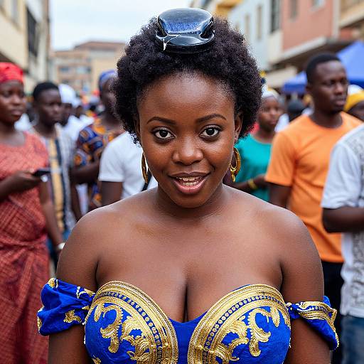 Candid Portrait of Woman in Festival Costume