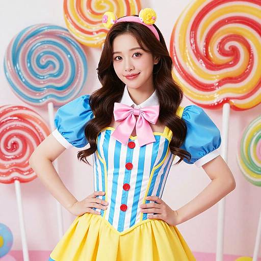 Whimsical Candyland Woman Portrait