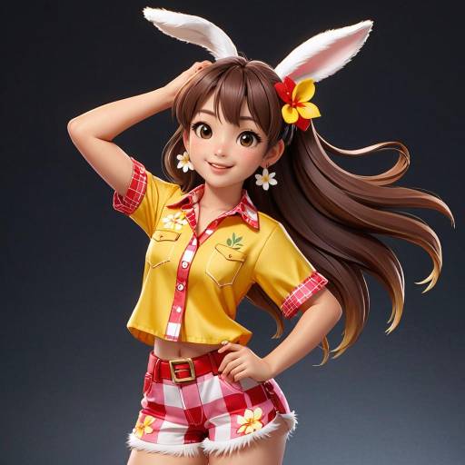 Charming Rabbit in Hawaiian Attire Charming Rabbit in Hawaiian Attire
