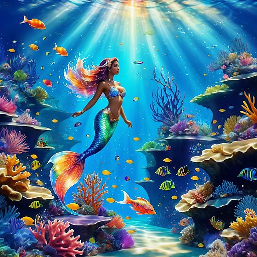 Enchanting Mermaid in Underwater Paradise Enchanting Mermaid in Underwater Paradise