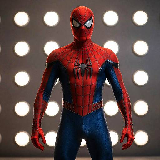 Dynamic Male Superhero in Red Suit