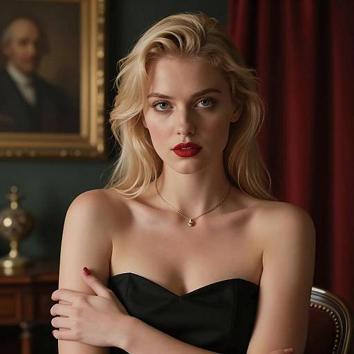 Intense Gaze of a Blonde Beauty