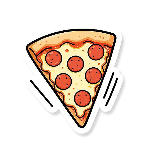 Retro Diner Pizza Slice Sticker
