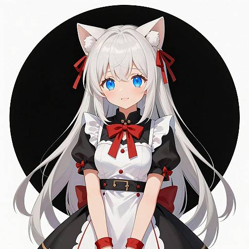 Anime Girl with Cat Ears and Dress