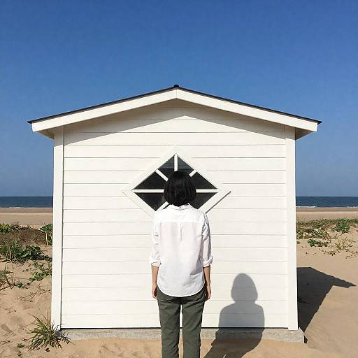 Beachside Portrait with Wooden Shed
