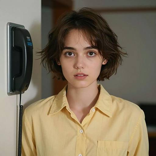 Young Woman in a Dimly Lit Room