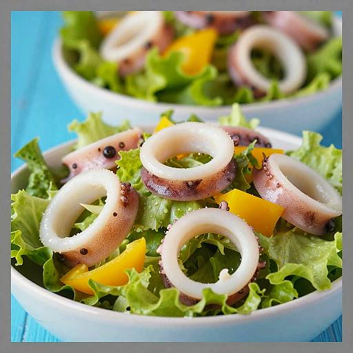 Vibrant Close-Up of Fresh Squid Salad
