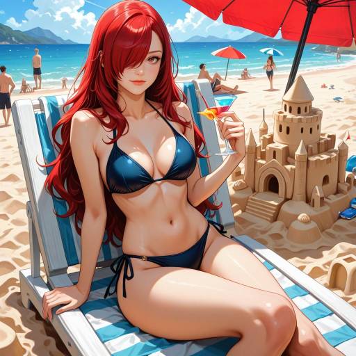Beach Scene with Multiple Characters