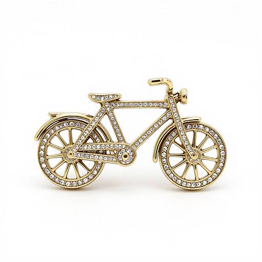 Elegant Antique Bicycle Rhinestone Pin