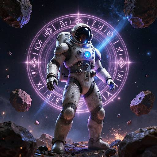 Ancient Mage in High-Tech Spacesuit