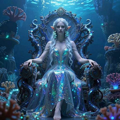 Majestic Elf Queen of Underwater Realm