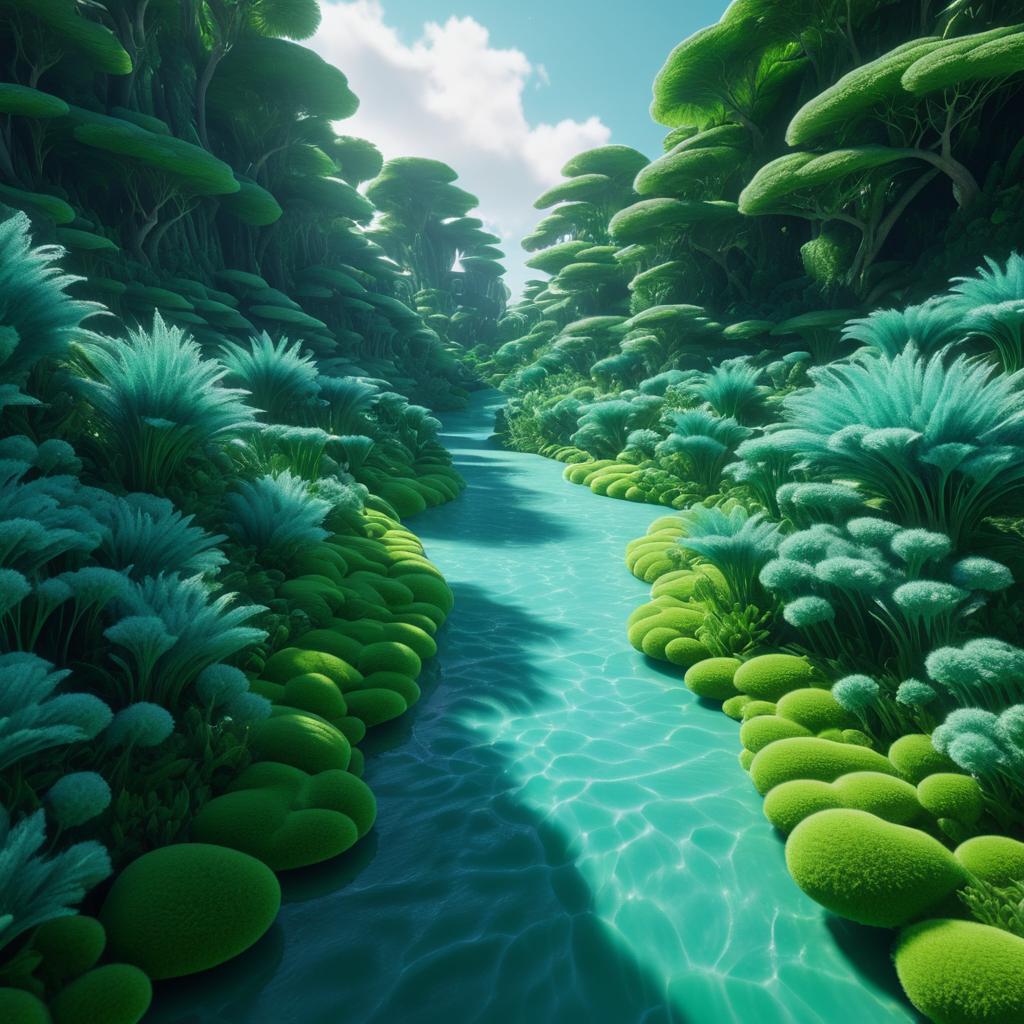 Hyper-Realistic Yarn and Algae Scene