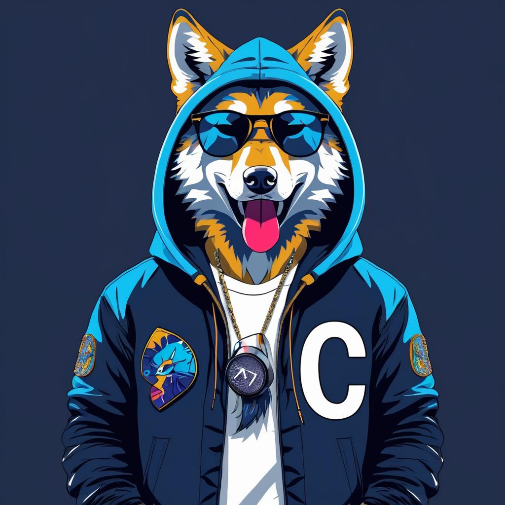 Rap-Inspired Wolf Character Design