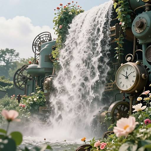 Surreal Fusion of Time and Nature