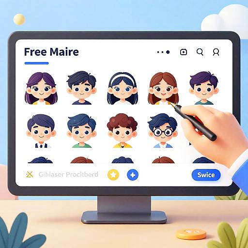 Cartoon Character Maker Workspace UI
