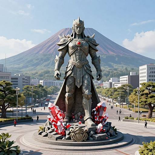 Kirishima Heroic Statue in Plaza