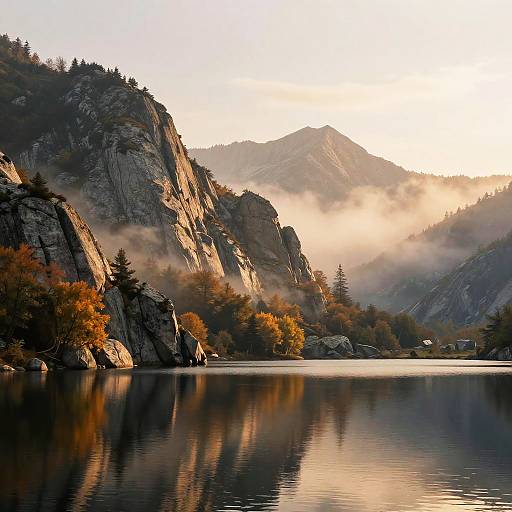 Serene Alpine Mountain Reflection