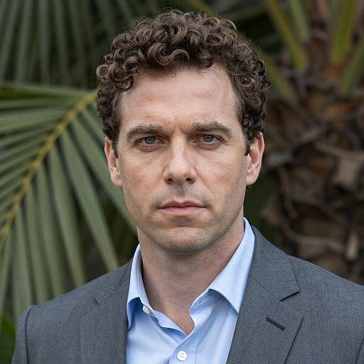 Serious Man in Grey Suit Portrait