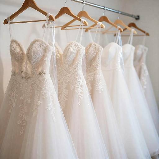 Elegant Display of Wedding Dresses