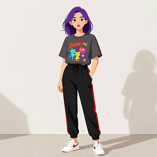 Stylish Couple in Casual Streetwear