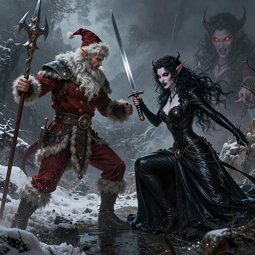 Epic Fantasy Duel: Elf vs Goddess