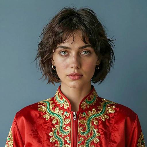 Portrait of a Stylish Short-Haired Woman