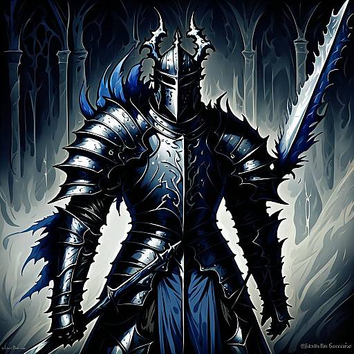 Illustration of Artorias the abysswalker, dark souls (series) in the style of Lindaroze