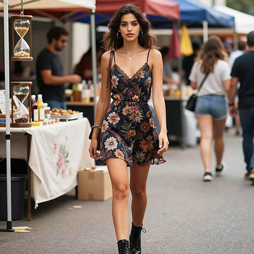 Grunge Hourglass Woman at Market