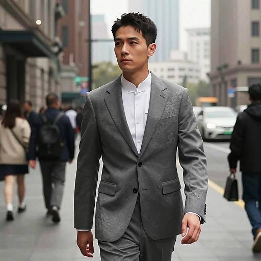 Modern Businessman in Chinese Tunic Suit