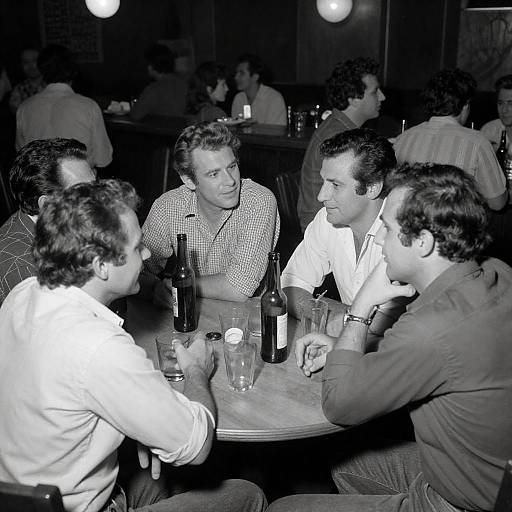 1970s Bar Scene Black-and-White Photo