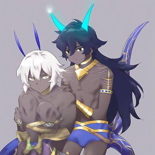 Illustration of Arjuna alter (fate), fate/grand order in the style of Nonamejd