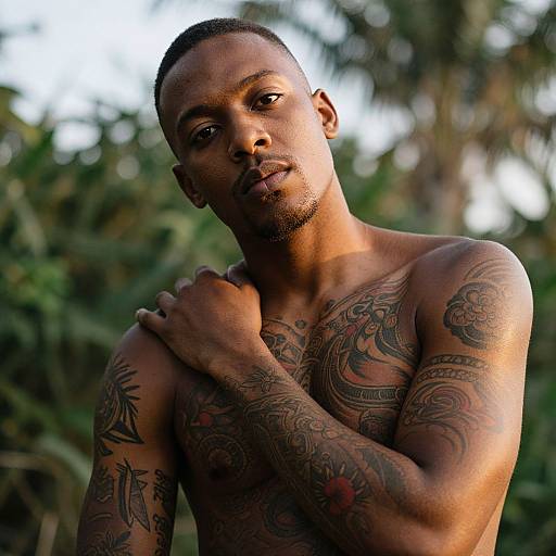 Intimate Portrait of Tattooed Man