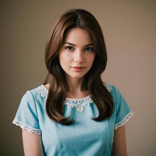 Woman in Light Blue Casual Dress