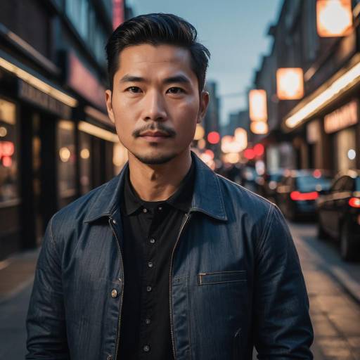 Charming Asian Man in Modern Streetwear