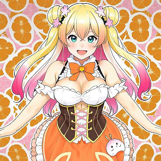 Illustration of Momosuzu nene (1st costume), hololive in the style of Jikatarou