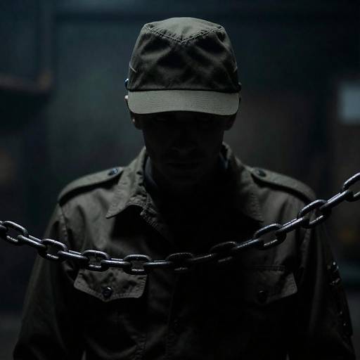 Mysterious Figure in Industrial Shadows