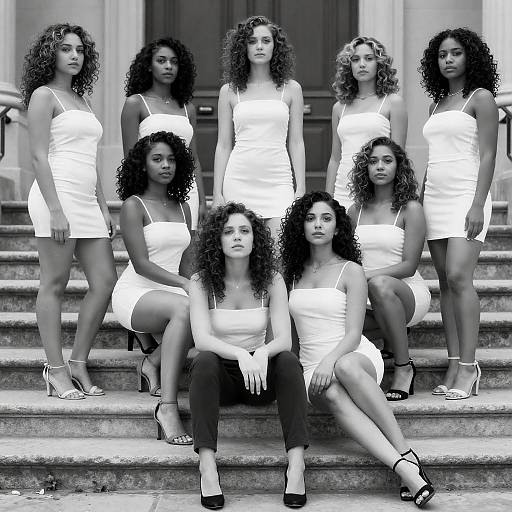 Curly Haired Women Posing in Style