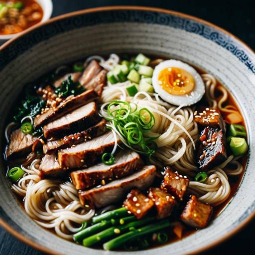 Close-up Bowl of Pork Belly Ramen